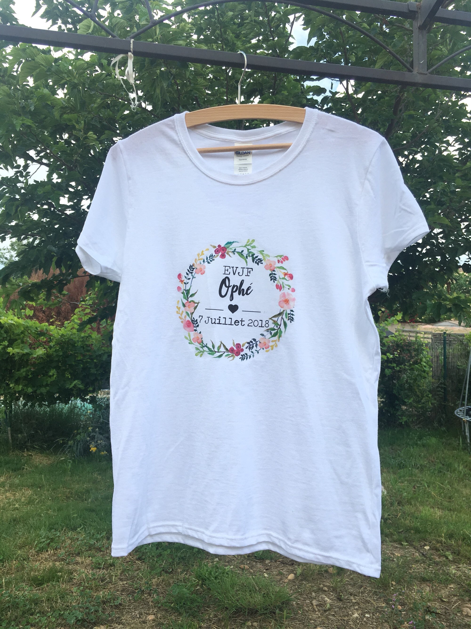 Tee shirt en coton personnalisée pour EVJF au prénom date de | Etsy