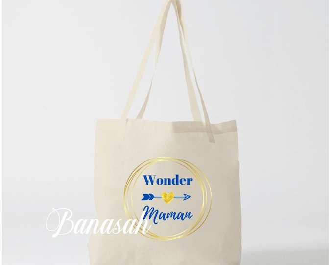 "Wonder Mom" cotton tote Bag!   Bohemian Mother's Day mother heart