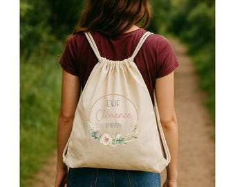 Personalized EVJF, Bachelorette Party Backpack with Drawstrings! Fast Shipping Wedding Witness Bride Team