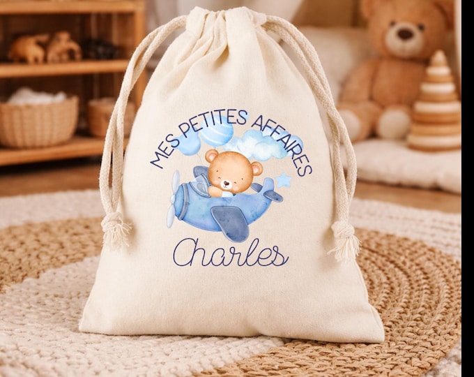 Personalized children's bag – Backpack / Drawstring bag / Tote bag – Personalized with name – Gift for newborn / nursery / preschool