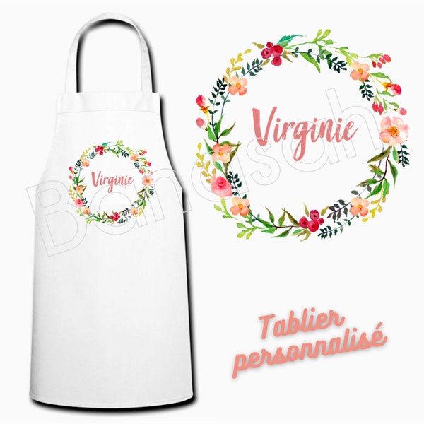 Tablier de cuisine personnalisable blanc , taille adulte, Idée cadeau maman, humour, drôle