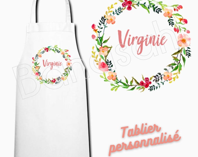 White customizable kitchen apron, adult size, Mom gift idea, humor, funny