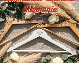 Order reserved for Stéphanie - Personalized Wooden Wedding Hanger – Groom, Witness, Bridesmaid, Best Man