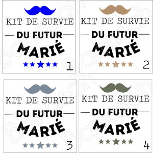 Kit de Survie pour le Futur Marié, Tote , Pochette zippée ou pochon 100% coton Futur Marié, Témoin ou Garçon d'Honneur , mariage, cadeau image 5