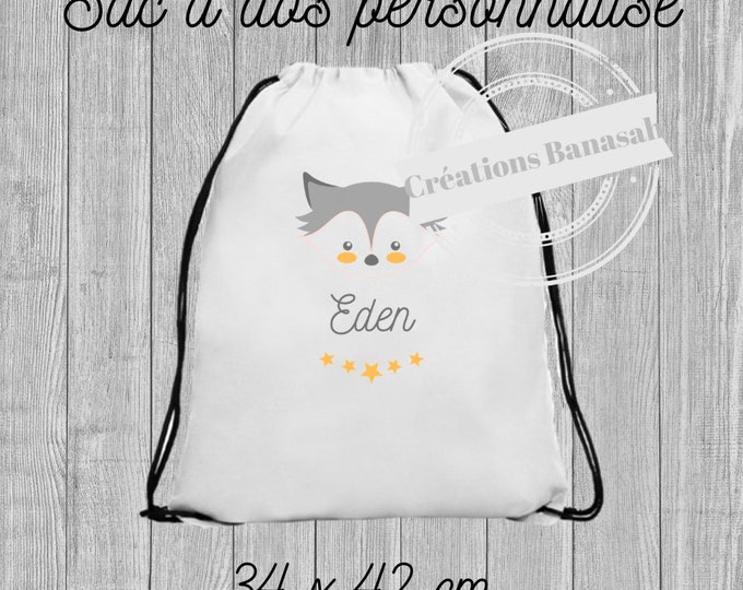 Custom cotton backpack with sliding links! Sending quick children back-to-school gift idea, school gift, useful gift