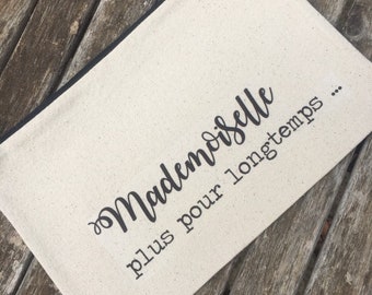 Zipped cotton pouch for Future Bride! handmade wedding wedding EVJF witness gift