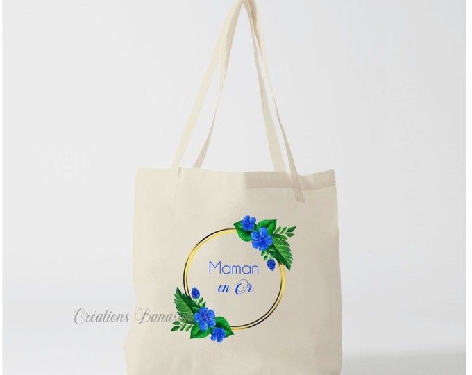 Tote bag "Mom in Gold" , tote bag, cotton canvas bag, color, canvas, gift, Possible for Grandma, Nanny, Mistress ...