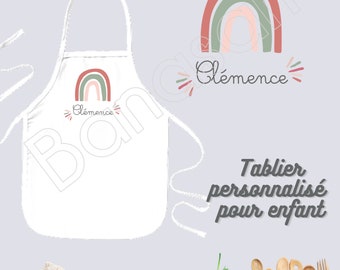 Tablier de cuisine personnalisable pour enfant / Junior, Idée cadeau personnalisé anniversaire, noël original, tablier pour petit chef