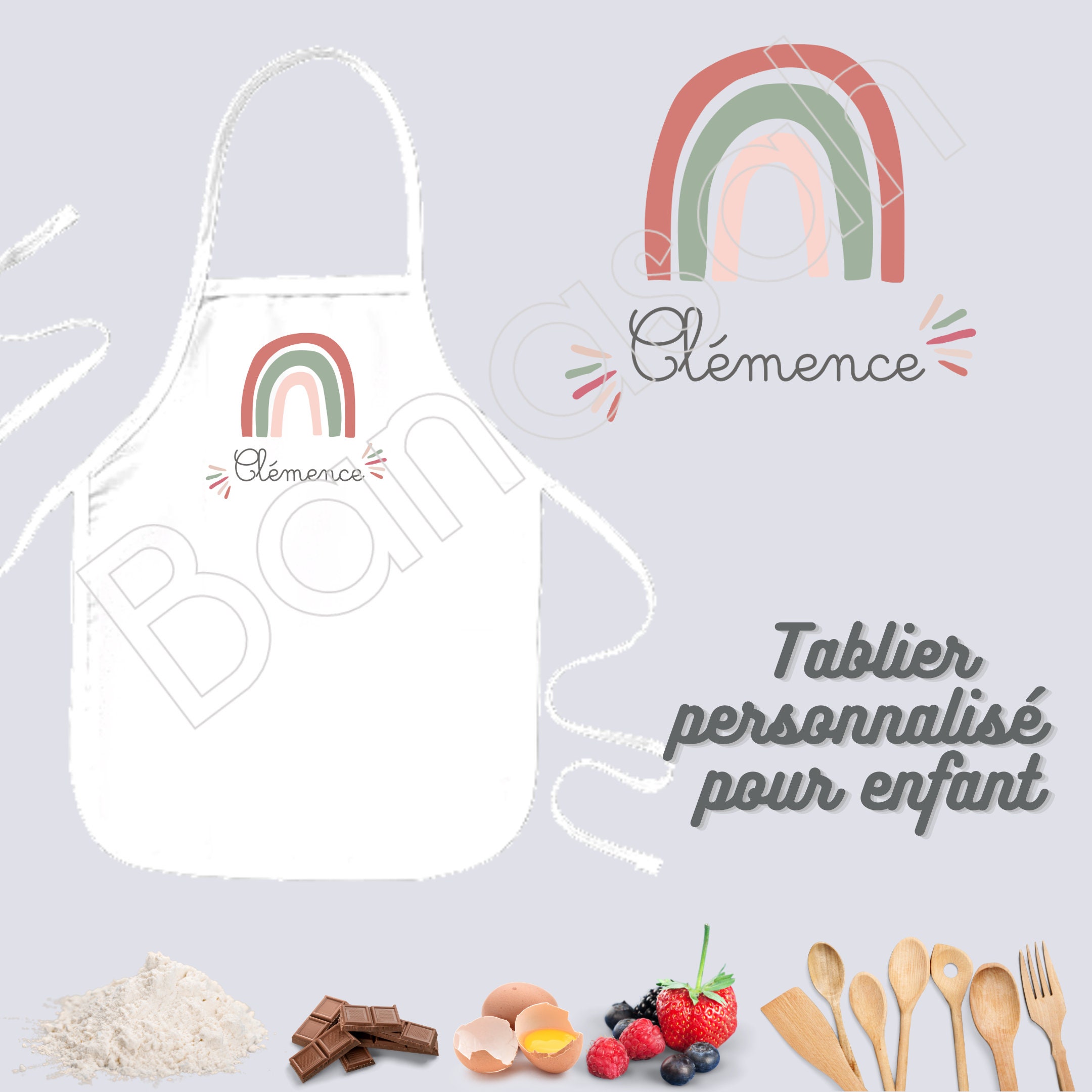 Tablier de Cuisine Personnalisable Pour Enfant/Junior, Idée Cadeau Personnalisé Anniversaire, Noël O