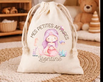 Personalized children's bag – Backpack / Drawstring bag / Tote bag – Personalized with name – Gift for newborn / nursery / preschool