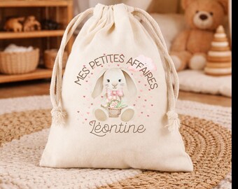 Personalized children's bag – Backpack / Drawstring bag / Tote bag – Personalized with name – Gift for newborn / nursery / preschool