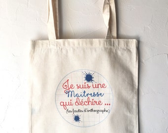 Tote Bag en coton personnalisé pour cadeau Maîtresse !