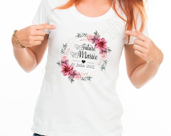 Cotton T-shirt for EVJF "Future Bride"! Gift witness wedding Young girl's life funeral