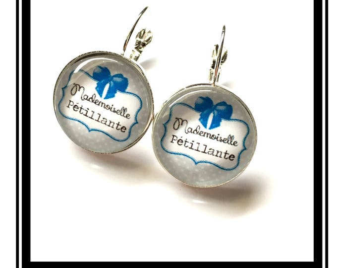 Earrings original and funny,"Miss Petillante"customized