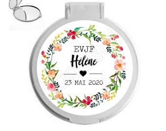 Custom pocket mirror for EVJF, bachelorette party, bridesmaid, witness ...