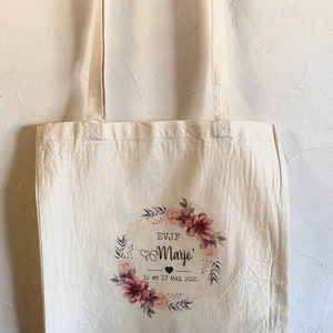 Bolsas de mano personalizadas con inicial y nombre para mujer, 17 opciones  de color, bolsa de hombro de lona de algodón personalizada, regalos