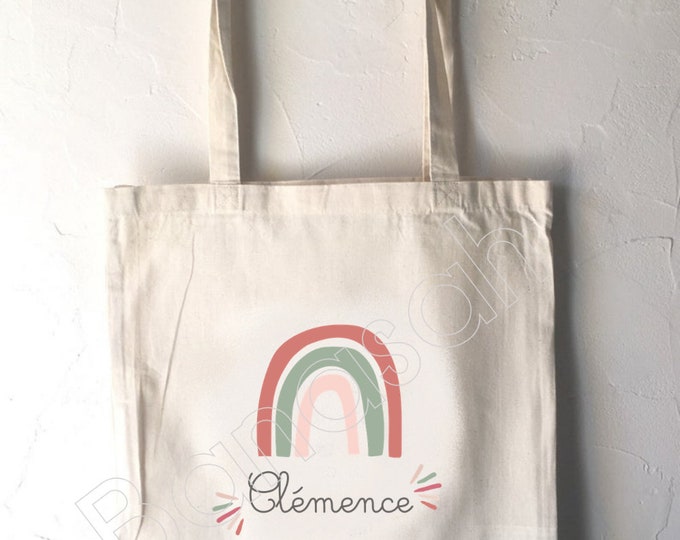 Personalized tote bag for children, tote bag school, canvas bag tote, bag todou, bag for children's clothes, tote bag creche