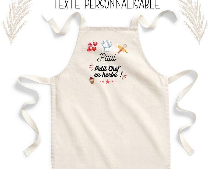 Customizable kitchen apron for children / Junior, personalized birthday gift idea, original Christmas, apron for little chefs