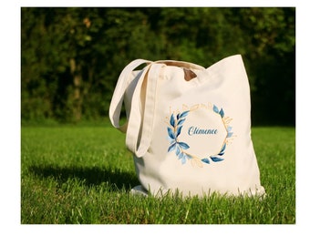 Tote bag "First name", tote bag, cotton canvas bag, ecru color, canvas, gift for friend, colleague, ...
