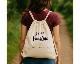 Personalized EVJF, Bachelorette Party Backpack with Drawstrings! Fast Shipping Wedding Witness Bride Team