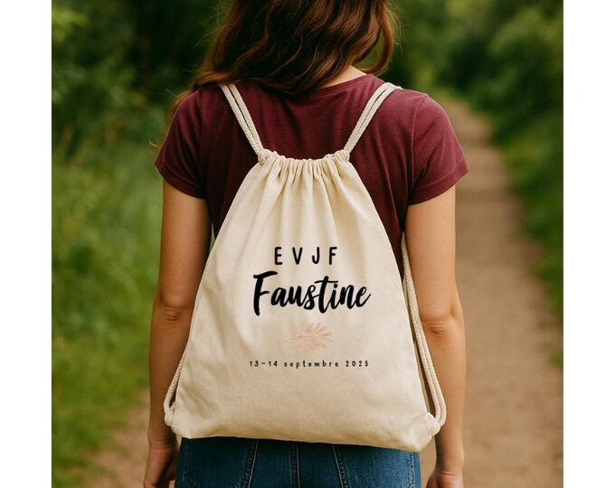 Personalized EVJF, Bachelorette Party Backpack with Drawstrings! Fast Shipping Wedding Witness Bride Team