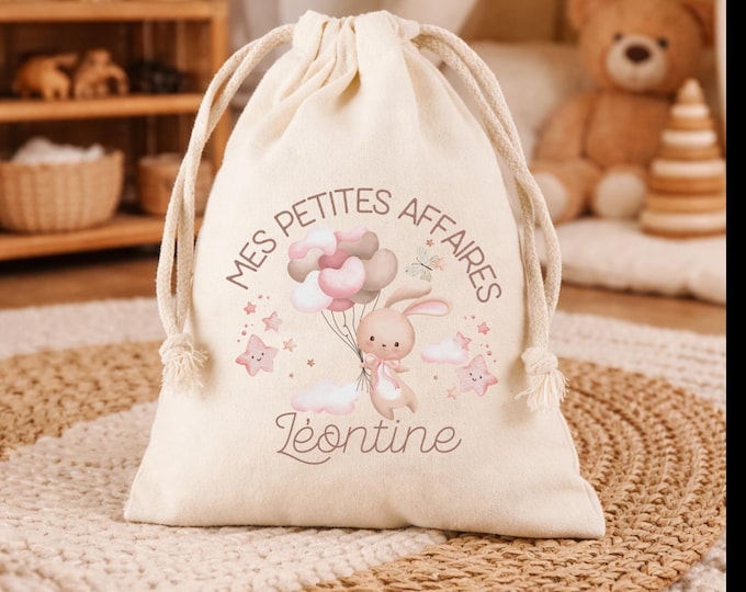 Personalized children's bag – Backpack / Drawstring bag / Tote bag – Personalized with name – Gift for newborn / nursery / preschool