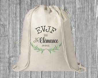 Backpack in custom EVJF , Bachelor of Life with sliding ties! Sending quick wedding witness bridle team
