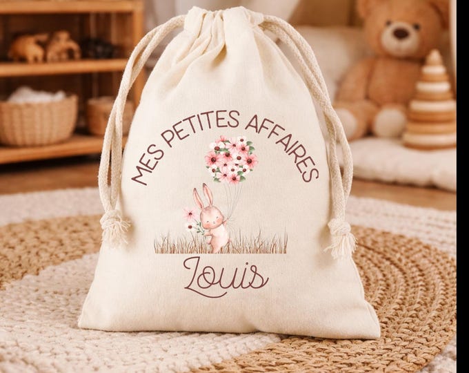 Personalized children's bag – Backpack / Drawstring bag / Tote bag – Personalized with name – Gift for newborn / nursery / preschool