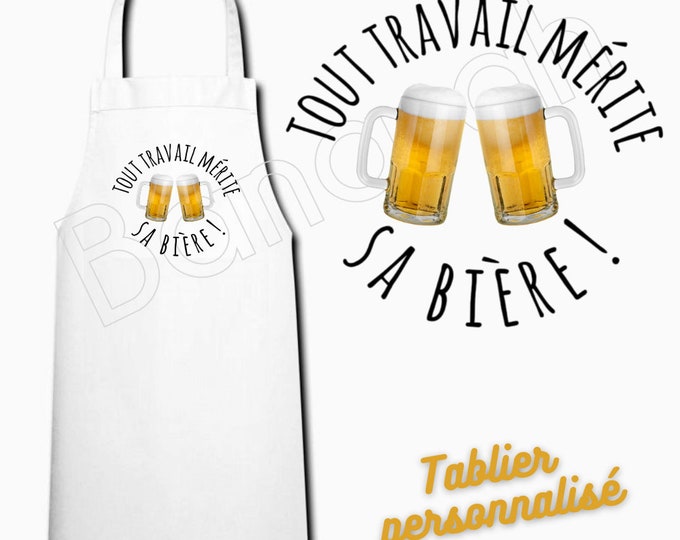 White customizable kitchen apron, adult size, mom gift idea, humor, funny