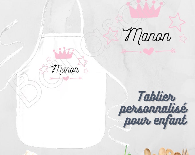 Customizable kitchen apron for child / Junior, Personalized birthday gift idea, original Christmas, apron for little chef