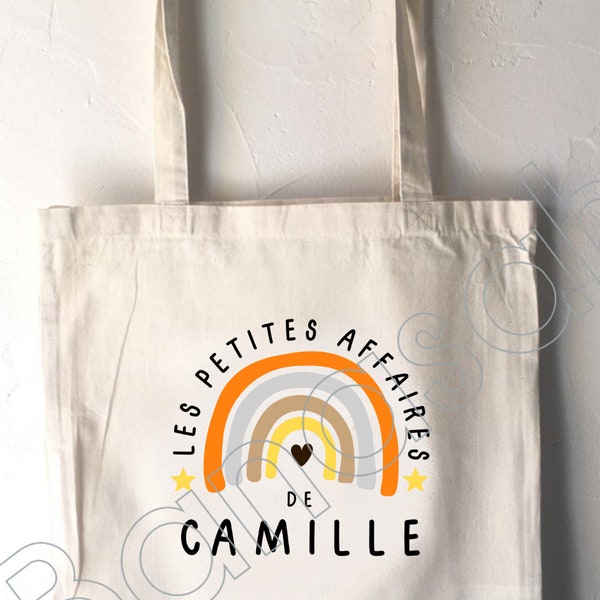 Tote Bag personnalisé pour Enfant, tote bag école, sac de toile cabas, sac à doudou, sac pour habits enfant, tote bag crêche