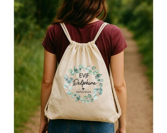 Personalized EVJF, Bachelorette Party Backpack with Drawstrings! Fast Shipping Wedding Witness Bride Team