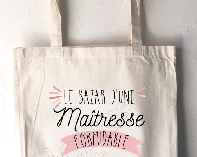 Tote bag custom, shopping bag, Available for Mistress, Atsem, Avs, Nanny, Mom, Godmother, ...! Personalised gift - useful