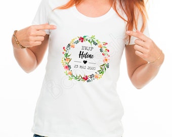 Personalized cotton t-shirt for bachelorette party with first name, date of your choice! witness wedding gift Bachelorette party