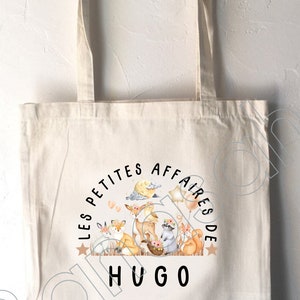 Tote Bag personnalisé pour Enfant, tote bag école, sac de toile cabas, sac à doudou, sac pour habits enfant, tote bag crêche