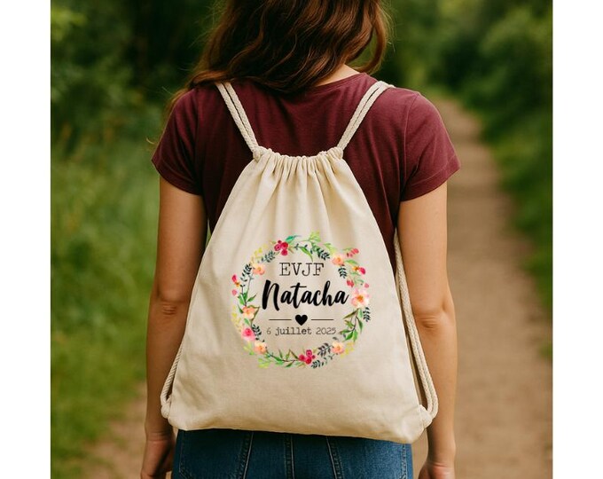 Personalized EVJF, Bachelorette Party Backpack with Drawstrings! Fast Shipping Wedding Witness Bride Team