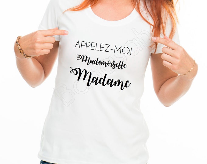 Custom cotton T-shirt for EVJF! Call me Madame, Team Bride, Team de la Bride