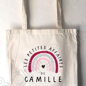 Tote Bag personnalisé pour Enfant, tote bag école, sac de toile cabas, sac à doudou, sac pour habits enfant, tote bag crêche
