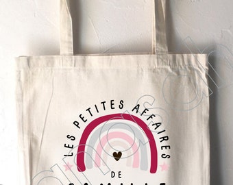 Tote Bag personnalisé pour Enfant, tote bag école, sac de toile cabas, sac à doudou, sac pour habits enfant, tote bag crêche