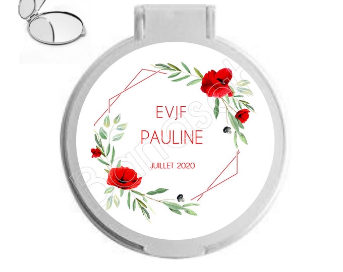 Custom pocket mirror for EVJF, bachelorette party, bridesmaid, witness ...