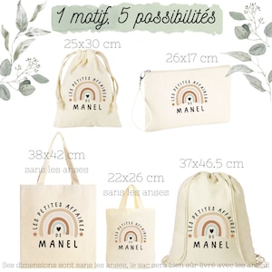 Sac personnalisé pour Enfant, tote bag, pochon, pochette ou sac 55 motifs au choix , sac à doudou, sac rechange, crêche, fille, garçon zdjęcie 1