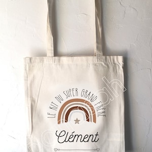 Tote Bag "el kit del súper hermano mayor" personalizado para Niño, bolsa de lona tote, bolsa de manta, para ropa de niños, guardería, escuela