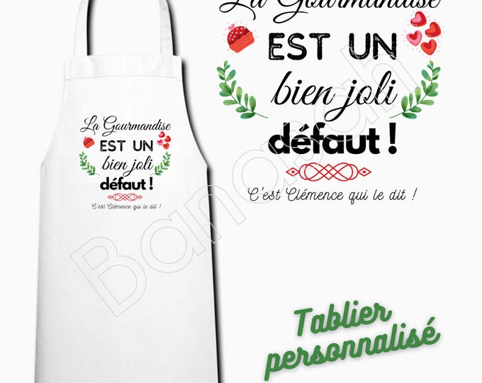 White customizable kitchen apron, adult size, mom gift idea, humor, funny