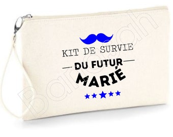 Pochette zippée " Kit de Survie " à offrir pour le futur Marié