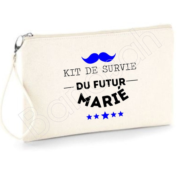 Pochette zippée " Kit de Survie " à offrir pour le futur Marié