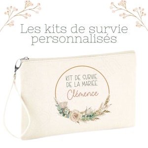 Personalized Survival Kit for the Bride, Best Man and/or Bridesmaid! several possibilities: Tote, Pouch, large pouch, Bag