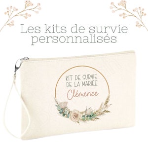 Kit de Survie personnalisé pour la Mariée, Témoin et/ou Demoiselle d'Honneur ! plusieurs possibilités : Tote, Pochette, grand pochon, Sac