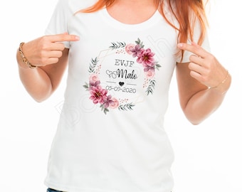 Personalized cotton t-shirt for EVJF & Bride-to-be! witness wedding gift Bachelor party bridesmaid