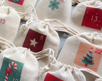 Eternal Advent Calendar 24 bags and/or its cotton storage bag! Traditional & magical countdown, Christmas, December,
