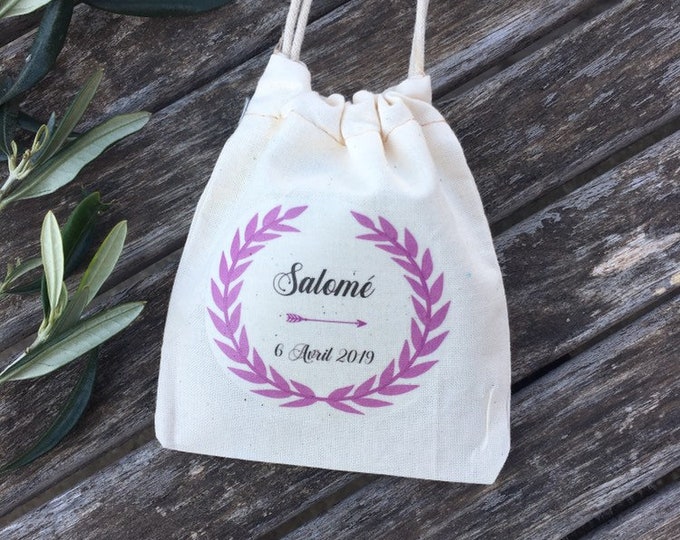 Bags with sweets or cotton personalized gifts for wedding or baptism in the first names, date of your choice! Wedding guest gifts